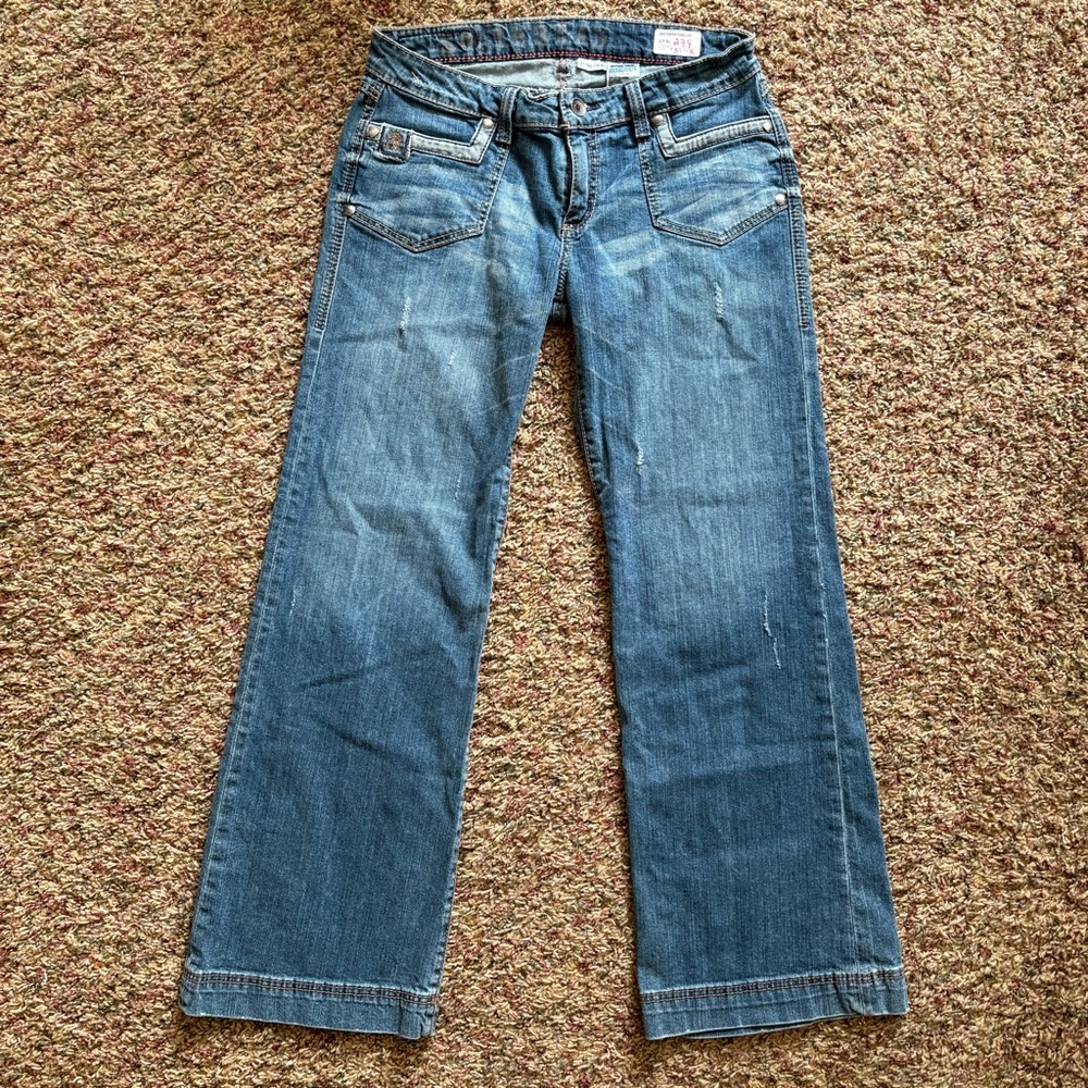 Southern Thread The Finley Wide Leg Distressed Jeans 31 R
